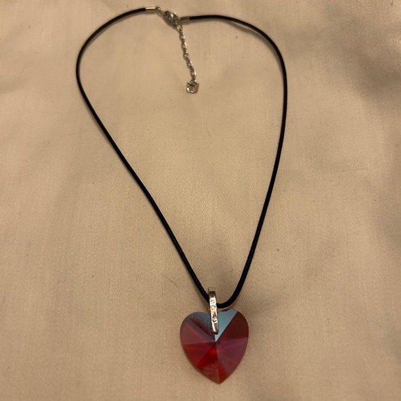 Swarovski Ruby Red Heart Pendant Necklace – Crystal & Rhodium Finish - Picture 4 of 4